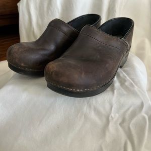 Brown Oiled Dansko Clogs
